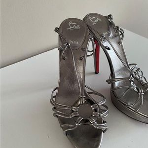 Christiain Louboutin Pewter Sandals Silver. 7.5 US size